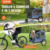 VEVOR 2-in-1 Dog Bike Trailer & Pet Stroller – Supports Up to 100 lbs | Folding Carrier with Quick-Release Wheels