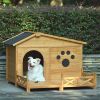 Wooden Outdoor Dog House with Porch – Medium