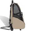 PawPorter™ Foldable Pet Trolley – Rolling Travel Carrier in Beige