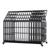 52" Heavy-Duty Large Dog Crate | Strong Metal Kennel with Lockable Wheels