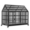 52" Heavy-Duty Large Dog Crate | Strong Metal Kennel with Lockable Wheels