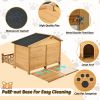 Wooden Outdoor Dog House with Porch – Medium