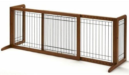 Large Bay Isle Freestanding Pet Gate – Tall / Stylish & Extra-Height Pet Barrier