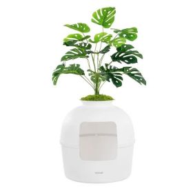 VEVOR Hidden Cat Litter Box with Artificial Plant – Odor-Free Decorative Litter Solution