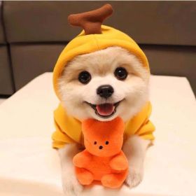 Cute Fruit-Themed Dog Hoodie | Warm Fleece Pet Outfit for Small Dogs & Cats (Option: 7 Style-M)