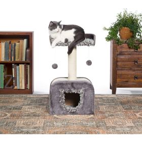 Prevue Pet Products Kitty Power Paws Leopard Terrace – 7300 | Multi-Level Cat Tower with Wild Style (Option: Shag Hideaway)