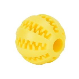 Yellow Squeaky Dog Ball – Bite-Resistant Chew Toy & Dental Cleaner (2.3") (Ball size: 2.0")