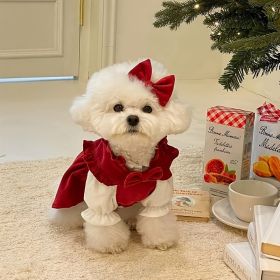 Christmas & New Year Pet Dress | Festive Winter Outfit for Small & Medium Dogs (Color: Red, size: XS)