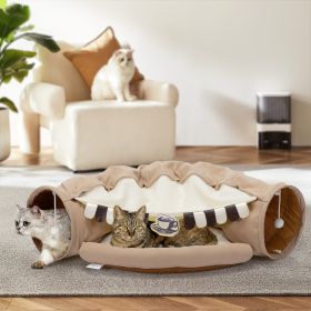 Collapsible Cat Tunnel Bed – XH (Color: Coffee)