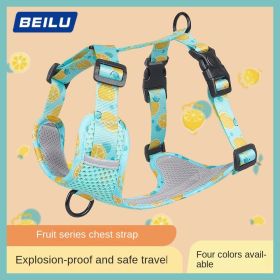Heavy-Duty No-Pull Dog Harness & Reflective Leash / Strong & Secure for Large Dogs (colour: Lake blue, Specification (L * W): S)