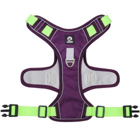 Heavy-Duty No-Pull Dog Harness & Reflective Leash | Strong & Secure for Large Dogs (colour: purple, Specification (L * W): S)