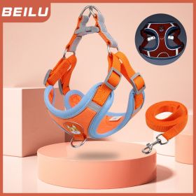 Reflective Dog Harness & Leash Set / No-Pull Chest Strap for All Dog Sizes (colour: red, Specification (L * W): S)