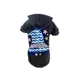 Pet Life LED Light-Up Magical Hat Hooded Sweater | Enchanting Pet Costume (size: Medium - (FBPBKMD))