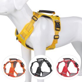 No-Pull Adjustable Pet Harness with Handle | Soft-Padded Comfort & Control for Dogs & Cats (Color: Orange, size: S)