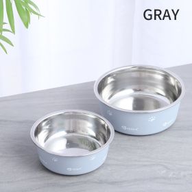 Heavy Duty Stainless Steel Dog and Cat Bowl – Non-Skid, Durable Pet Feeder (Color: Gray, size: M)