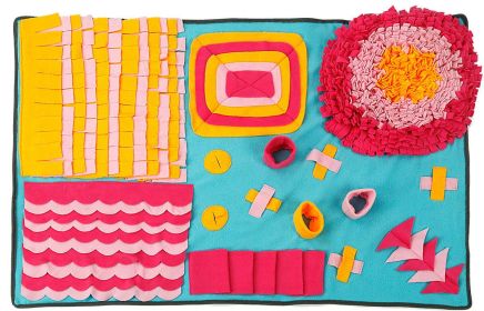 Interactive Feeding Snuffle Mat for Dogs & Cats – Engaging & Slow-Feeding Puzzle Play (Color: Blue / Pink / Orange)