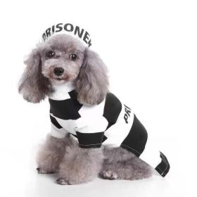 Pet Life Striped Retro Inmate Dog Costume | Funny & Adorable Prisoner Pet Outfit (Color: BLACK / WHITE, size: X-Large)
