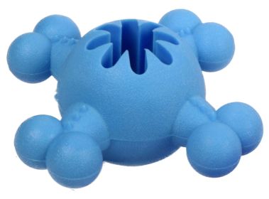 Pet Life ‘Quadra-Bone’ Treat Dispensing Durable Dog Toy | Chew, Play & Reward (Color: Blue)