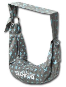 Touchdog 'Paw-Ease' Over-The-Shoulder Travel Sling – Hands-Free Pet Carrier for Small Dogs & Cats (Color: Grey)