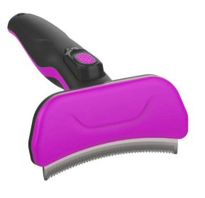 Fur-Guard Easy Self-Cleaning Grooming Deshedder | Pet Comb for Dogs & Cats (Color: Pink)