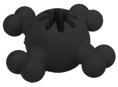 Pet Life ‘Quadra-Bone’ Treat Dispensing Durable Dog Toy | Chew, Play & Reward (Color: Black)