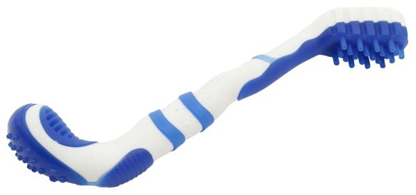 Pet Life ‘Dental-Brush’ TPR Dog Toothbrush & Chew Toy | Durable & Fun (Color: Blue)
