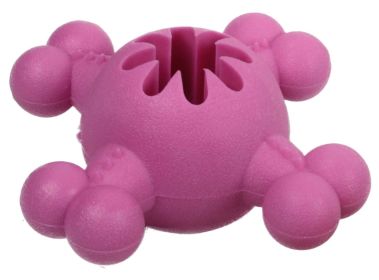 Pet Life ‘Quadra-Bone’ Treat Dispensing Durable Dog Toy | Chew, Play & Reward (Color: Pink)