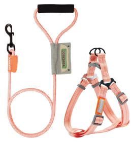 Touchdog ‘Macaron’ 2-in-1 Dog Harness & Leash / Stylish, Durable & Comfy (Color: Pink, size: large)