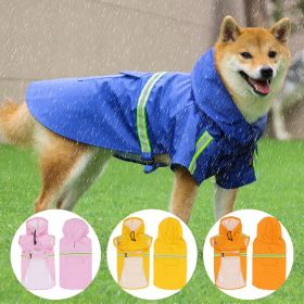 PU Waterproof Dog Raincoat | Reflective Outdoor Rain Protection for Large & Small Dogs (colour: orange, size: M)