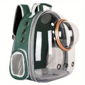 Space Capsule Pet Carrier Backpack | Stylish & Waterproof Travel Bag for Cats & Small Dogs (Color: Green)