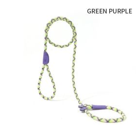 Hands-Free Dog Leash and Harness Set: – Perfect for Training and Walking Small Dogs (Color: Green Purple, size: 1.8x0.8)