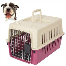 PawPort™ Plastic Pet Carrier – Airline-Approved Travel Box with Chrome Door (Medium, Multicolor) (sku: KM0078-Red)