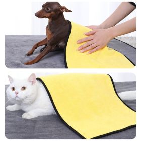 Coral Velvet Pet Bath Towel | Ultra-Soft & Super Absorbent Quick-Dry Towel for Dogs & Cats (Color: [Medium size dog] 50 * 100cm, size: yellow)