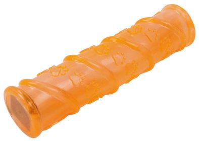 Pet Life ‘Glow-Stick’ LED Squeak & Chew Dog Toy | Light-Up Fun for Playtim (Color: Orange)