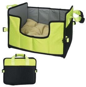 Pet Life ‘Travel-Nest’ Folding Travel Bed | Cozy & Portable for Cats & Dogs (Color: Green, size: large)