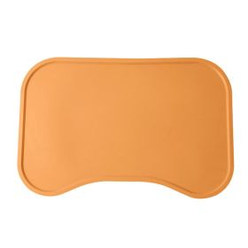 Waterproof Dog Food Mat for Floors – Non-Slip Silicone Feeding Mat for Pets (Color: Orange)