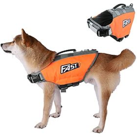 Dog Life Jacket | Reflective Safety Vest with Strong Buoyancy & Rescue Handle (size: large)