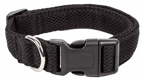 Pet Life 'Aero Mesh' Dual-Sided Adjustable Mesh Dog Collar – Breathable & Comfortable 360° Design (Color: Black, size: large)