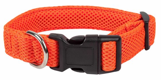 Pet Life 'Aero Mesh' Dual-Sided Adjustable Mesh Dog Collar – Breathable & Comfortable 360° Design (Color: Orange, size: small)