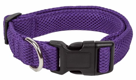Pet Life 'Aero Mesh' Dual-Sided Adjustable Mesh Dog Collar – Breathable & Comfortable 360° Design (Color: Purple, size: small)