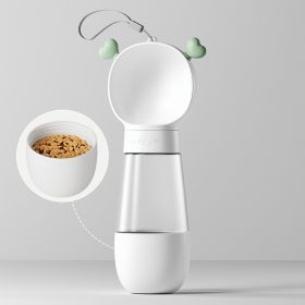 Portable 2-in-1 Dog Water Bottle Dispenser with Food Container – Leak-Proof Travel Bottle for Walking (Color: White, size: Water and food)