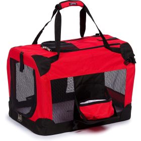 VistaView™ Folding Deluxe 360° Pet Crate – Portable Comfort with All-Around Visibility (size: X-Large)