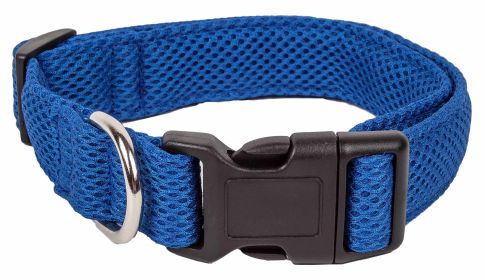 Pet Life 'Aero Mesh' Dual-Sided Adjustable Mesh Dog Collar – Breathable & Comfortable 360° Design (Color: Blue, size: small)