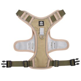 Heavy-Duty No-Pull Dog Harness & Reflective Leash | Strong & Secure for Large Dogs (colour: Khaki, Specification (L * W): XL)