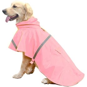 Dog Raincoat for Large Dogs | Waterproof Rain Poncho with Reflective Strip & Hood (Color: C3-Lake Blue, size: [S])