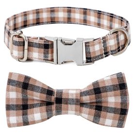 Plaid Dog Collar with Bow | Adjustable & Comfy Bowtie Collar for Dogs (colour: Style 4, size: S 2.0x40cm)