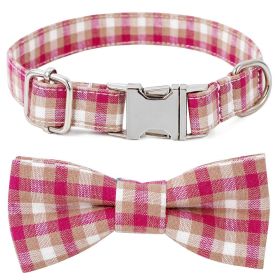 Plaid Dog Collar with Bow | Adjustable & Comfy Bowtie Collar for Dogs (colour: Style 3, size: L 3.0x60cm)