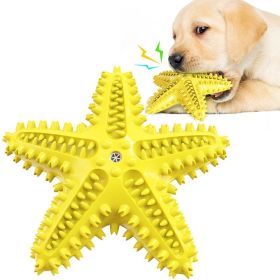 Sea Star Shaped Dog Toothbrush | Squeaky Dental Chew Toy for Healthy Teeth (Color: B, Ships From: CN)