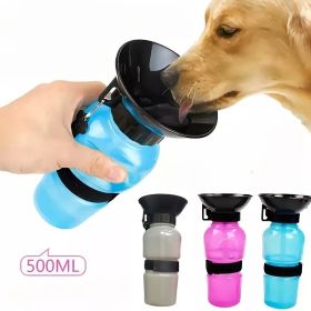 PawSip™ Portable Pet Water Bottle – 500ml Travel Mug for Dogs & Cats (Color: Blue)