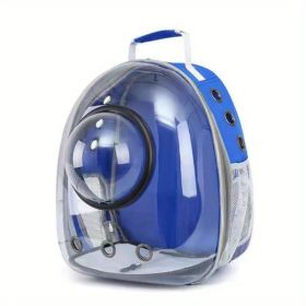 Space Capsule Pet Carrier Backpack | Stylish & Waterproof Travel Bag for Cats & Small Dogs (Color: Blue)